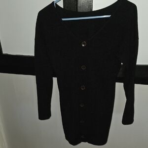 Black Button-Up Sweater Dress